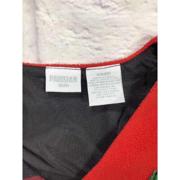 Parisian BeBe Baby Boys Size 12mo Winter Red Buffalo Plaid Bear Vest - Picture 2 of 3